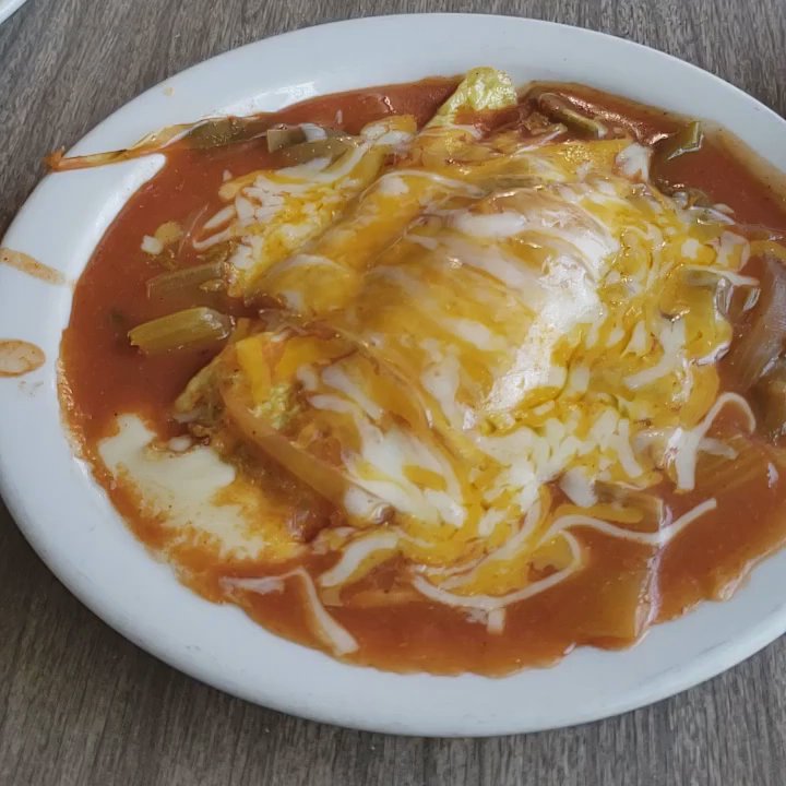 Juan's Place signature dishes Red Sauce EnchiladasBurrito PlatePork Tamales